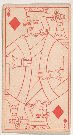 King of Diamonds, from the Transparent Playing Cards series (N220) issued by Kinney Bros.