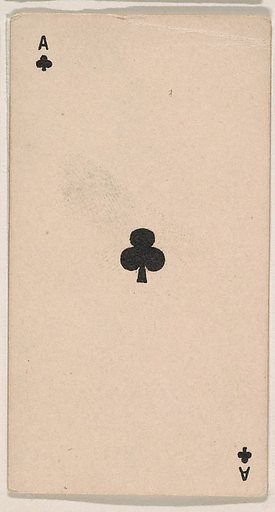Ace of Clubs, from the Transparent Playing Cards series (N220) issued by Kinney Bros.