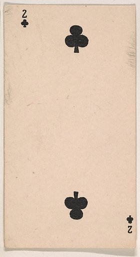 Two of Clubs, from the Transparent Playing Cards series (N220) issued by Kinney Bros.
