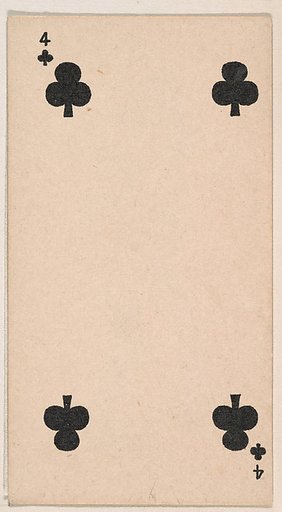 Four of Clubs, from the Transparent Playing Cards series (N220) issued by Kinney Bros.