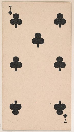 Seven of Clubs, from the Transparent Playing Cards series (N220) issued by Kinney Bros.
