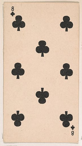 Eight of Clubs, from the Transparent Playing Cards series (N220) issued by Kinney Bros.