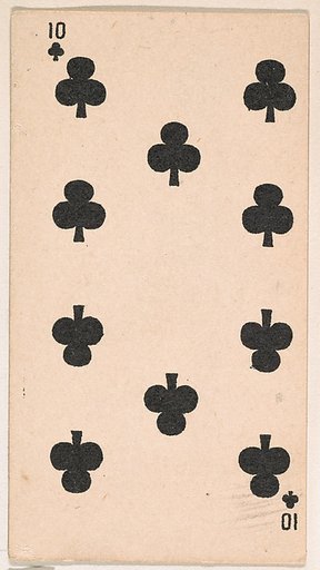 Ten of Clubs, from the Transparent Playing Cards series (N220) issued by Kinney Bros.