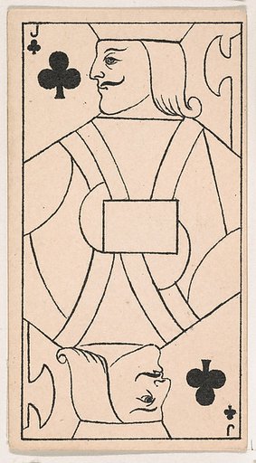 Jack of Clubs, from the Transparent Playing Cards series (N220) issued by Kinney Bros.