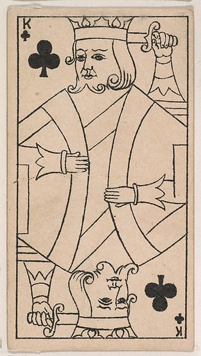 King of Clubs, from the Transparent Playing Cards series (N220) issued by Kinney Bros.