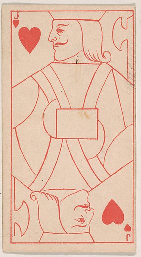 Jack of Hearts, from the Transparent Playing Cards series (N220) issued by Kinney Bros.