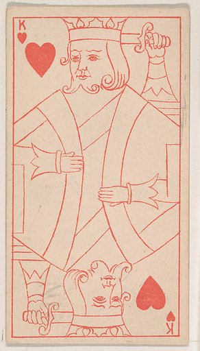 King of Hearts, from the Transparent Playing Cards series (N220) issued by Kinney Bros.