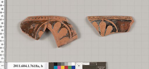 Terracotta rim fragments of a kylix (drinking cup)