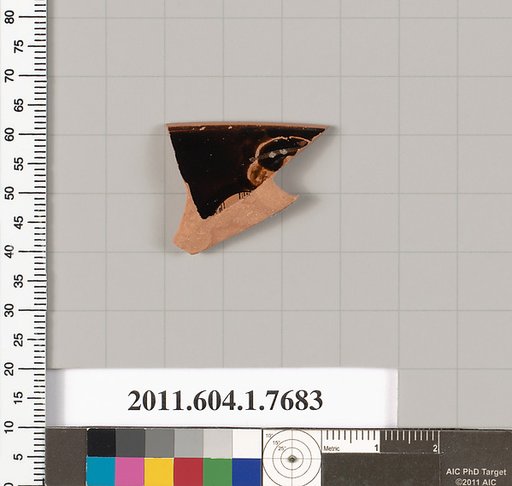 Terracotta rim fragment of a kylix (drinking cup)