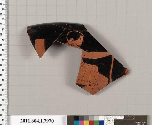 Terracotta rim fragment of a kylix (drinking cup)