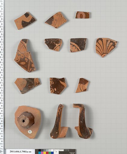 Terracotta fragments of a kylix (drinking cup)