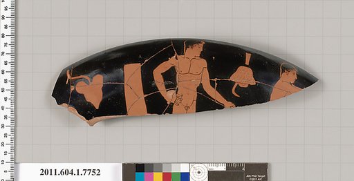Terracotta rim fragment of a kylix (drinking cup)