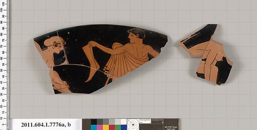 Terracotta rim fragments of a kylix (drinking cup)