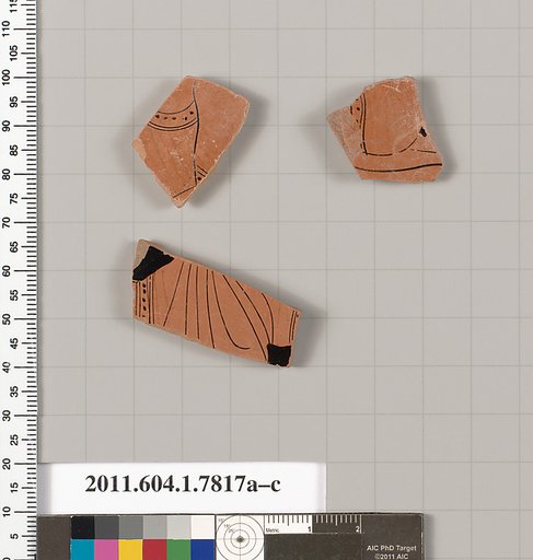 Terracotta fragments of a kylix (drinking cup)