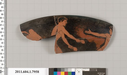 Terracotta rim fragment of a kylix (drinking cup)
