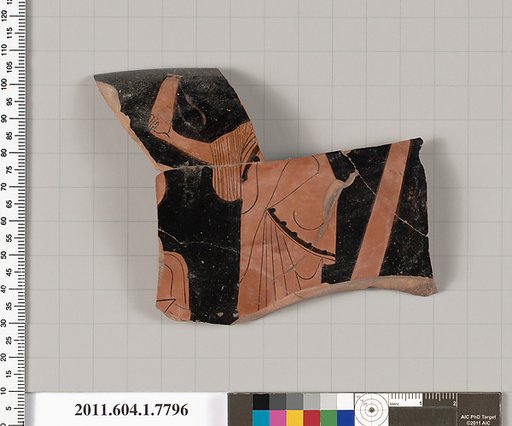 Terracotta rim fragment of a kylix (drinking cup)
