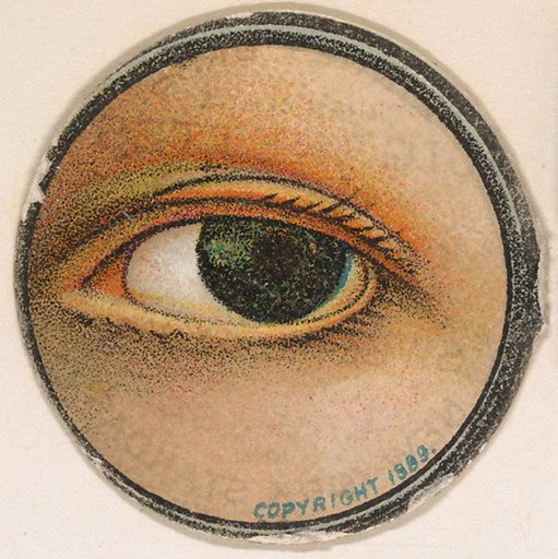 Monocle and Eye (dark blue), from Jocular Ocular series (N221) issued by Kinney Bros.