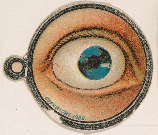 Monocle and Eye (blue), from Jocular Ocular series (N221) issued by Kinney Bros.