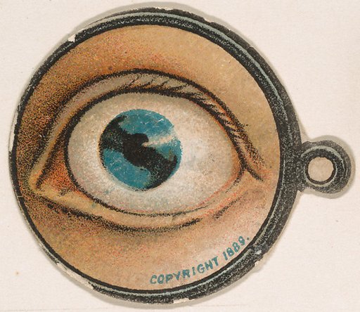 Monocle and Eye (blue), from Jocular Ocular series (N221) issued by Kinney Bros.