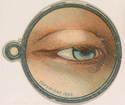 Monocle and Eye (blue), from Jocular Ocular series (N221) issued by Kinney Bros.