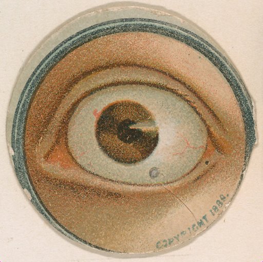Monocle and Eye (brown), from Jocular Ocular series (N221) issued by Kinney Bros.