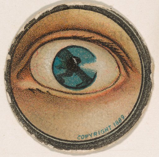 Monocle and Eye (blue), from Jocular Ocular series (N221) issued by Kinney Bros.