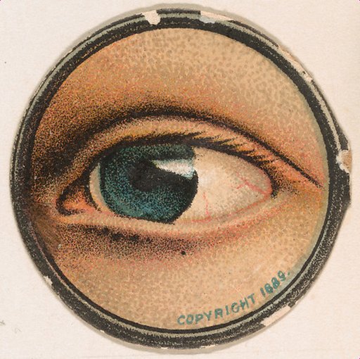 Monocle and Eye (blue), from Jocular Ocular series (N221) issued by Kinney Bros.