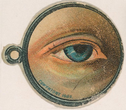 Monocle and Eye (blue), from Jocular Ocular series (N221) issued by Kinney Bros.
