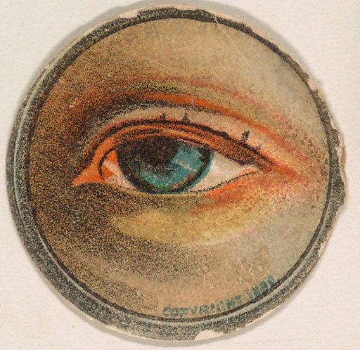 Monocle and Eye (blue), from Jocular Ocular series (N221) issued by Kinney Bros.