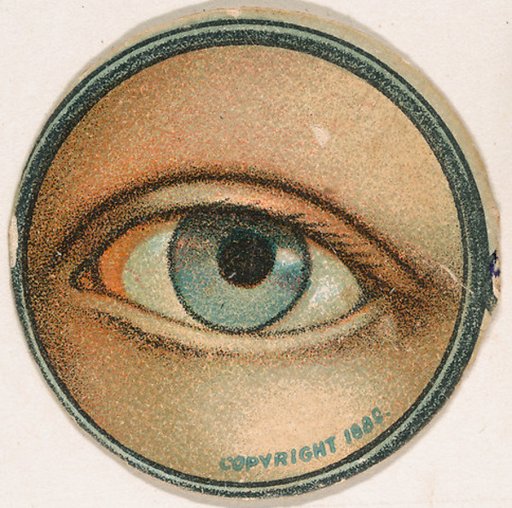 Monocle and Eye (light blue), from Jocular Ocular series (N221) issued by Kinney Bros.
