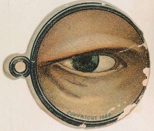 Monocle and Eye (dark blue), from Jocular Ocular series (N221) issued by Kinney Bros.