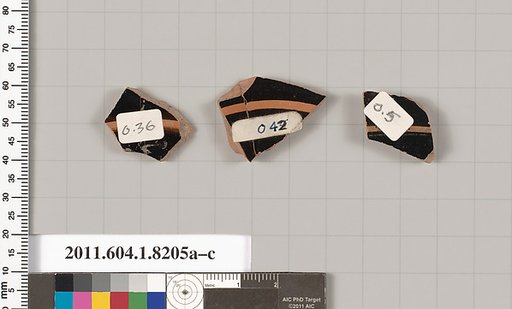 Terracotta fragments of kylikes (drinking cups)
