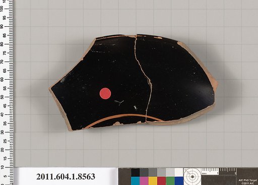 Terracotta rim fragment of a stemless kylix (drinking cup)