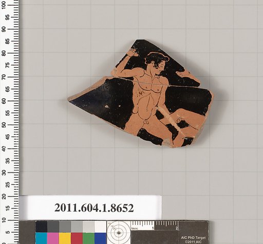 Terracotta rim fragment of a stemless? kylix (drinking cup)