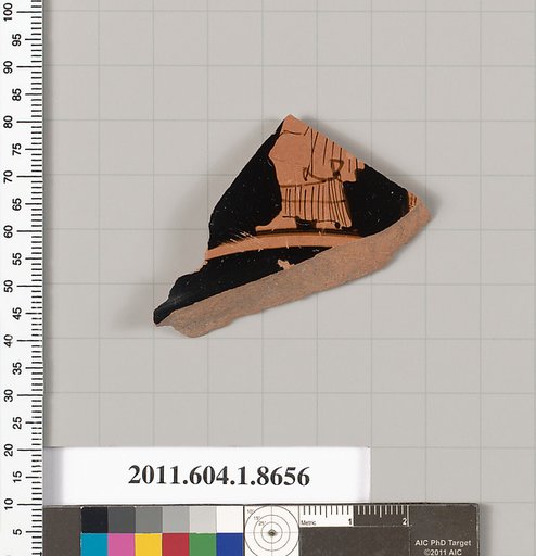 Terracotta rim fragment of a stemless? kylix (drinking cup)