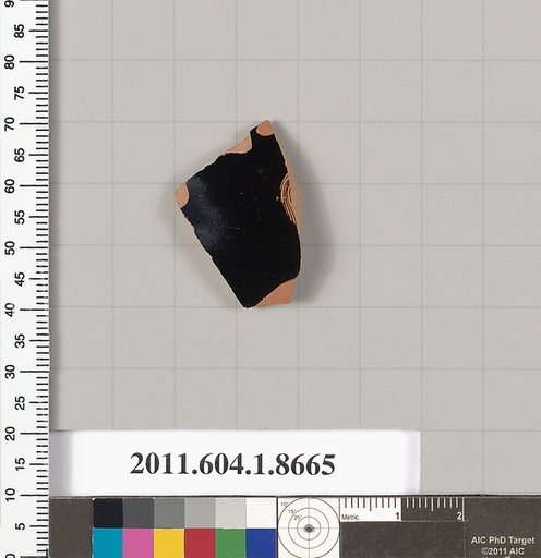 Terracotta rim fragment of a stemless? kylix (drinking cup)