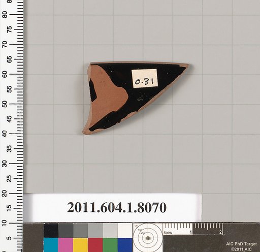Terracotta rim fragment of a kylix (drinking cup)