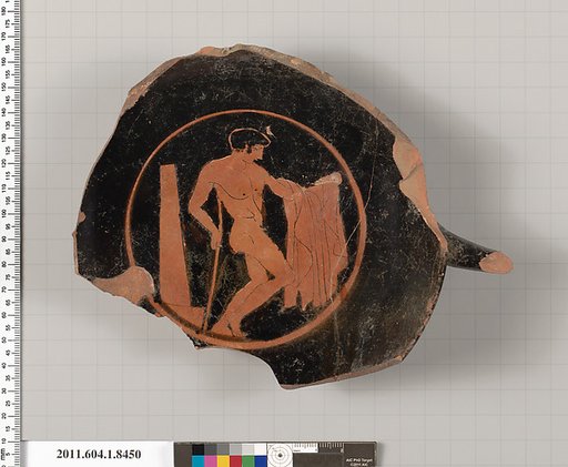 Terracotta fragment of a stemless kylix (drinking cup)
