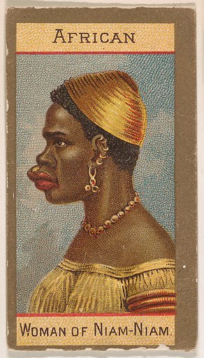 African Woman of Niam-Niam, from Types of Nationalities (N240) issued by Kinney Bros.
