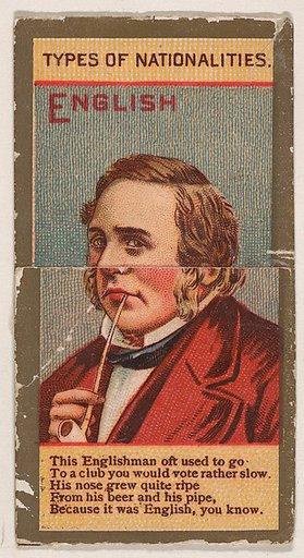 English, from Types of Nationalities (N240) issued by Kinney Bros.