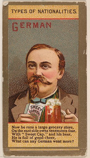 German, from Types of Nationalities (N240) issued by Kinney Bros.