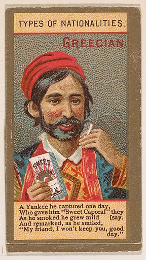 Greecian, from Types of Nationalities (N240) issued by Kinney Bros.