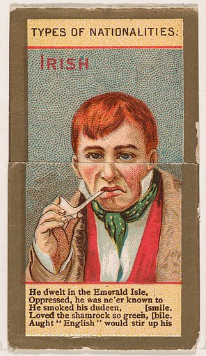 Irish, from Types of Nationalities (N240) issued by Kinney Bros.