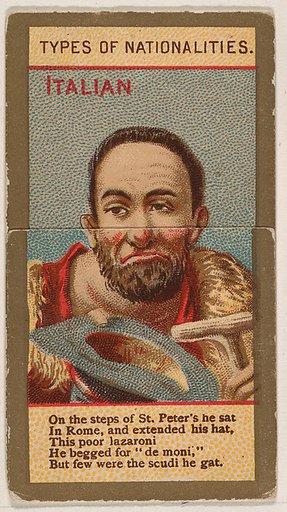 Italian, from Types of Nationalities (N240) issued by Kinney Bros.
