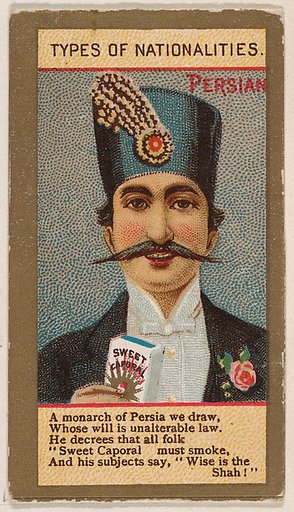 Persian, from Types of Nationalities (N240) issued by Kinney Bros.