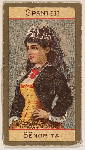 Spanish, Senorita, from Types of Nationalities (N240) issued by Kinney Bros.