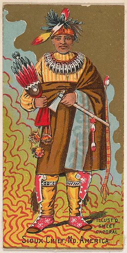 Sioux Chief, North America, from the Military Series (N224) issued by Kinney Tobacco Company to promote Sweet Caporal Cigarettes
