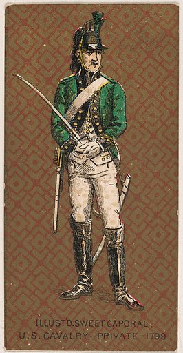 Private, Cavalry, United States Army, 1799, from the Military Series (N224) issued by Kinney Tobacco Company to promote Sweet Caporal Cigarettes