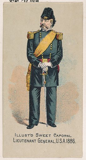 Lieutenant General, United States Army, 1886, from the Military Series (N224) issued by Kinney Tobacco Company to promote Sweet Caporal Cigarettes