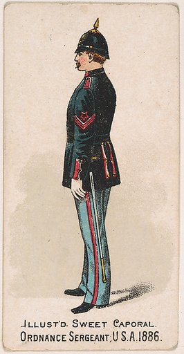 Ordnance Sergeant, United States Army, 1886, from the Military Series (N224) issued by Kinney Tobacco Company to promote Sweet Caporal Cigarettes